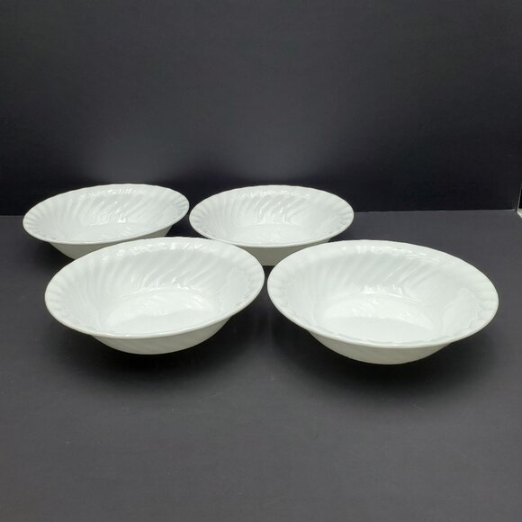 Corelle White Swirl Enhancements Soup Cereal Salad Bowls Corning Sculpted Bowls - Picture 1 of 8